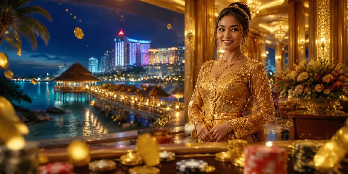 Suasana kasino hiburan bergaya di Genting Highlands dengan peniaga berpakaian kebaya melayani pemain