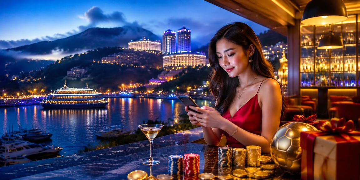 Pemain di Genting Highlands bermain baccarat kasino mudah alih pada waktu malam dengan suasana bergaya