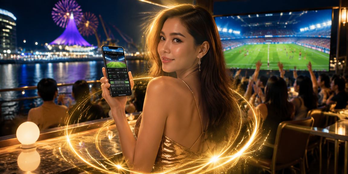 Peminat sukan Malaysia menyaksikan perlawanan sambil menyemak promosi taruhan di platform dalam talian