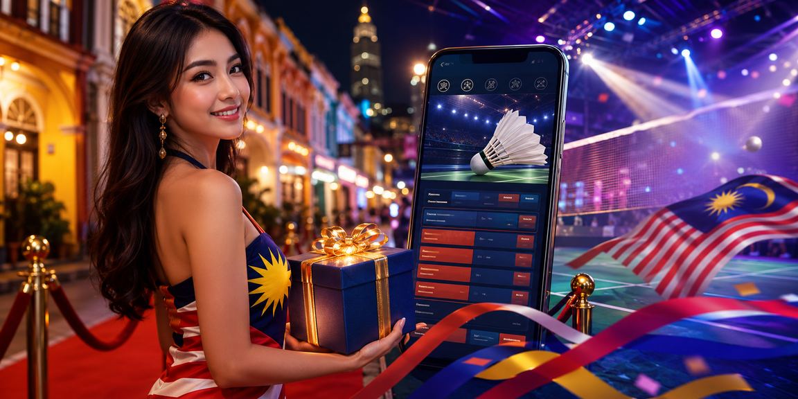 Sports bettor in Penang using a smartphone, dressed in traditional Malay attire